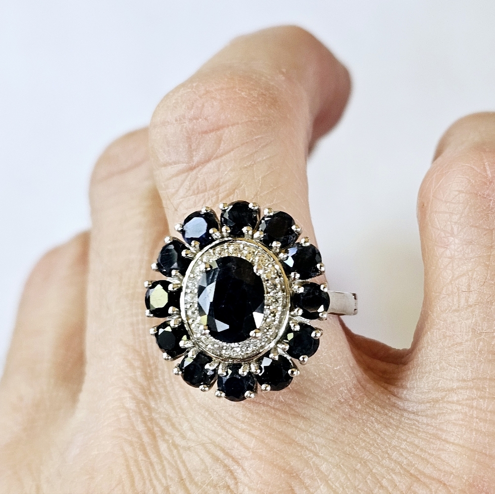 Dark Blue Sapphire 💍 Size 8 NEW! *Special Feature - Picture 9 of 10